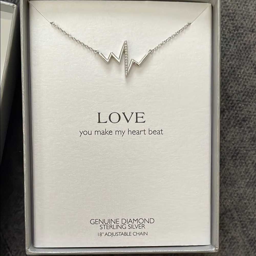 Sterling Silver Heartbeat Necklace